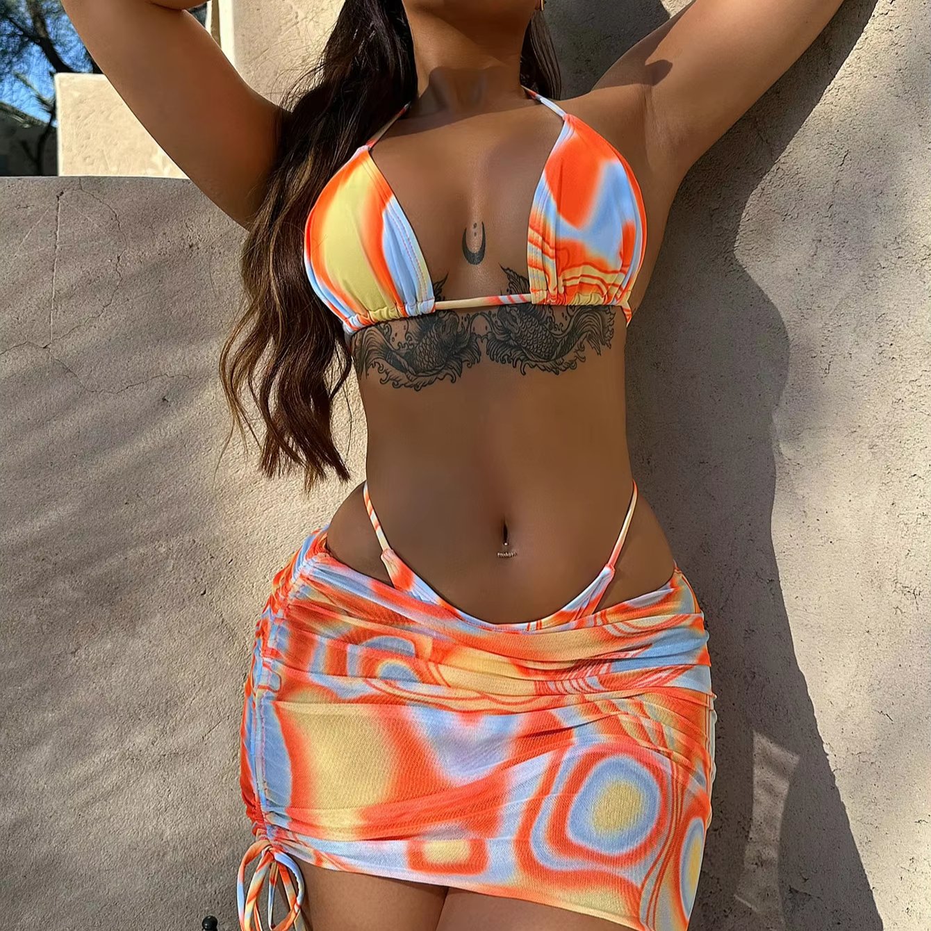 Bomblook Z806ST03 Women's Bikini Swimsuit Three piece Set Piece Bandage Set Women Clothing Women'S Sets Sexy Club