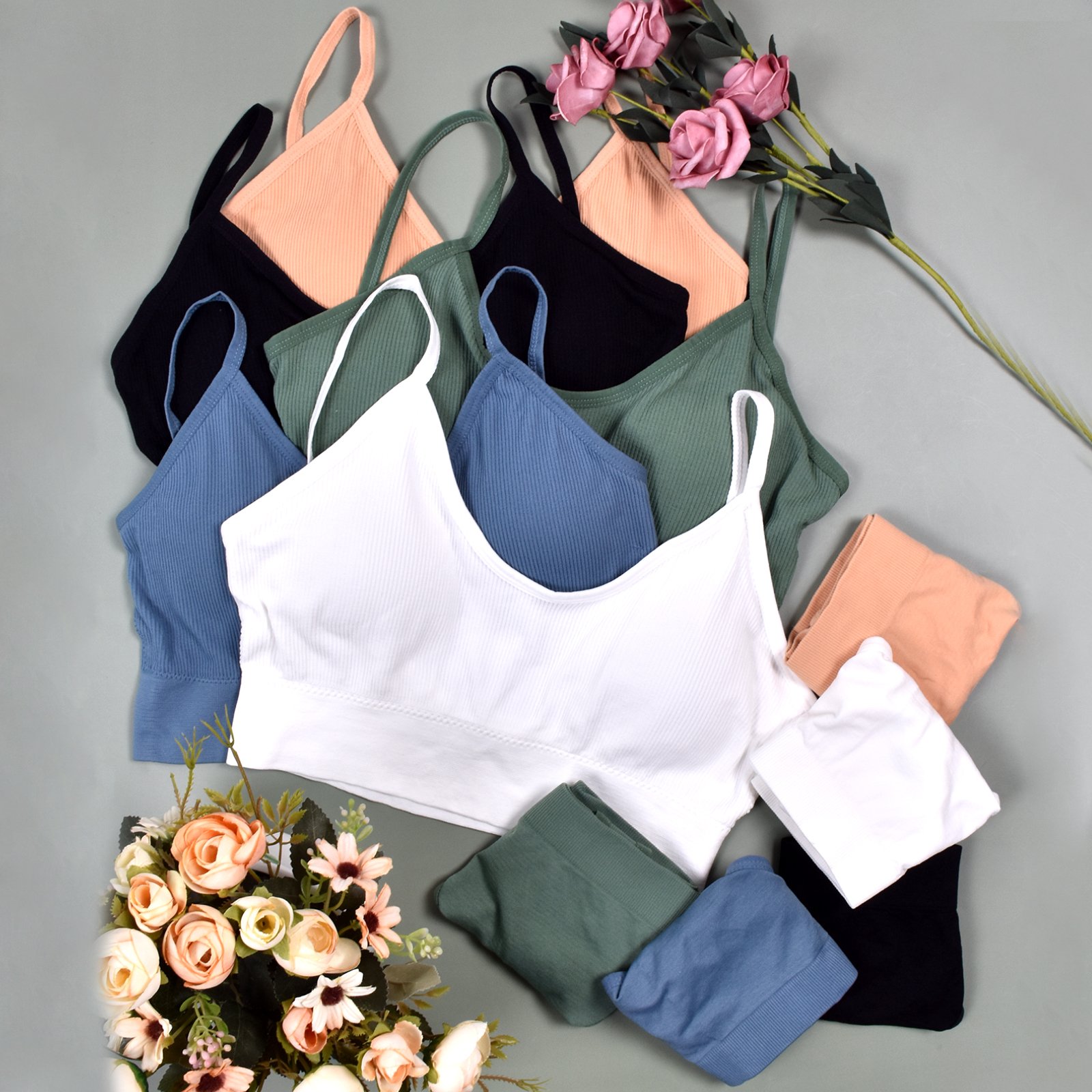 French Bra Cheaper Panty Stylish Ladies Underwear Panties Girls Sexy Back Thin Cup Sports Bra Two-piece Set