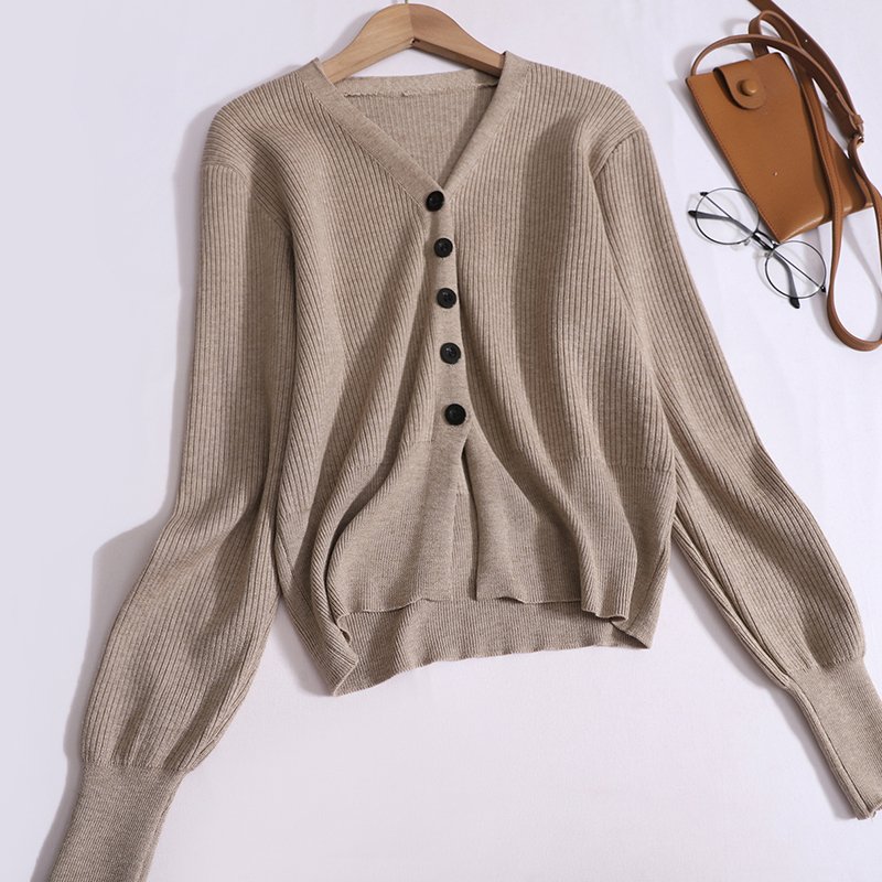 Boutique Wholesale 2024 Autumn New Retro Slim Fit V-neck Long Sleeved Breasted Sweater Knitted Wide Leg Pants Women's Set