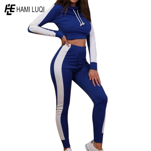 factory prices custom Crop Top and Jogger Two Piece hoodies Pants clothes womens 2 piece set