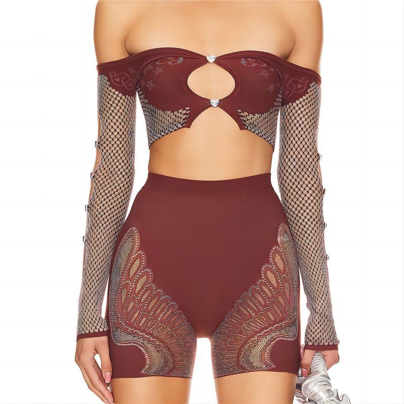 2024 summer clothing new design thick material boutique long sleeve two piece shorts set