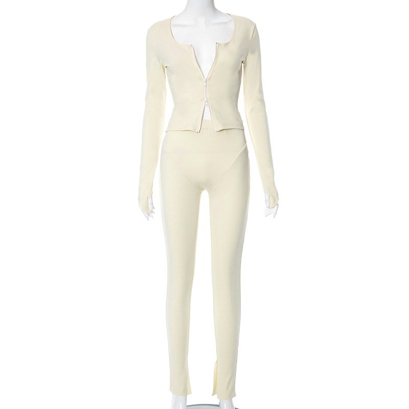 Custom clothing polyester loungewear women sets conjuntos women's suits long sleeves top and legging two piece set 2024