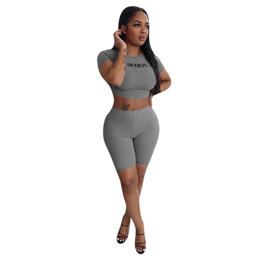 New Custom Plus Size Women's Clothing 2 Piece Sets Workout Graphic Shirts Short Sets For Women Women Two Piece Set Summer 2024