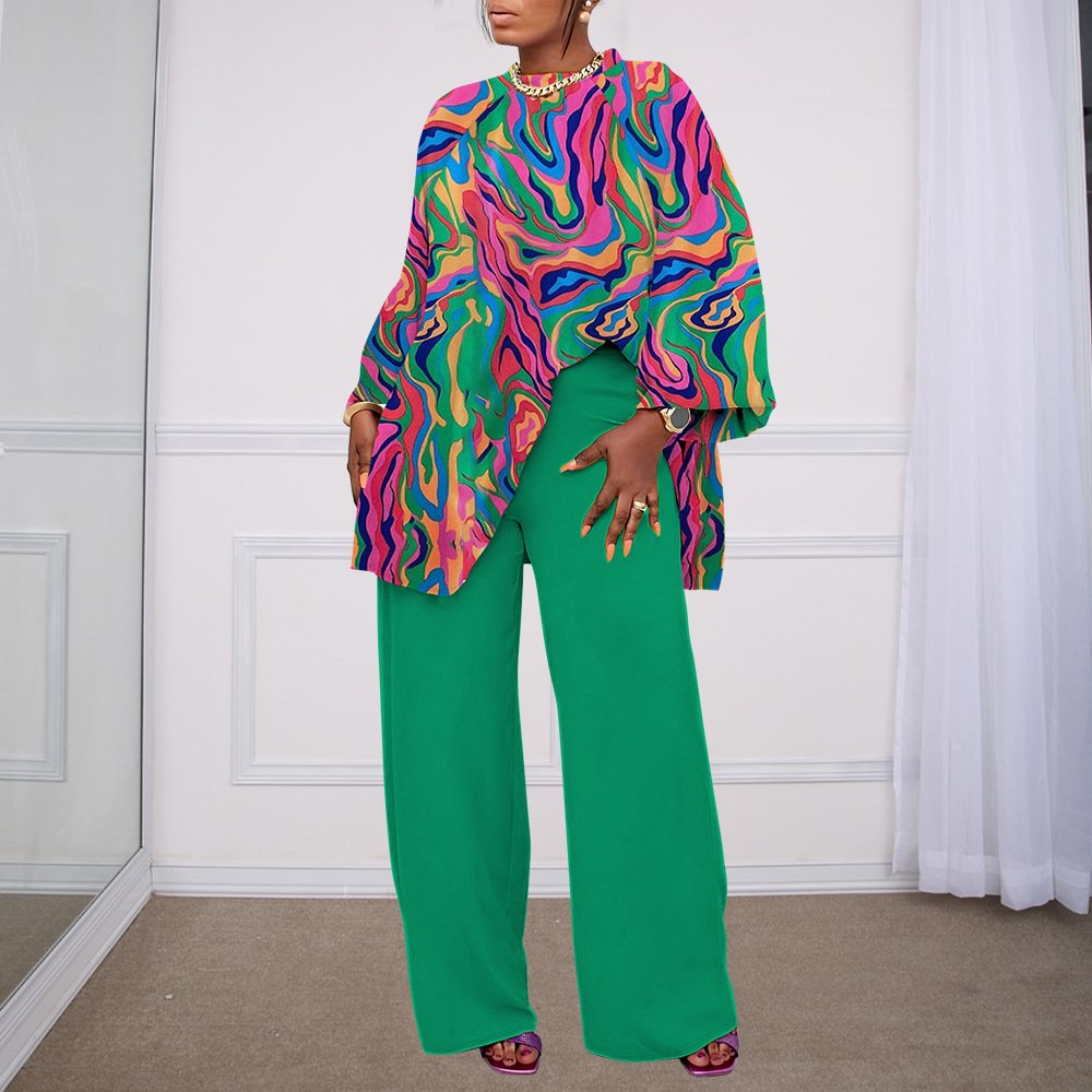 fall clothing for women 2024 Plus Size Women's Fashionable Casual Graphic Printed Tops pant set womens clothing