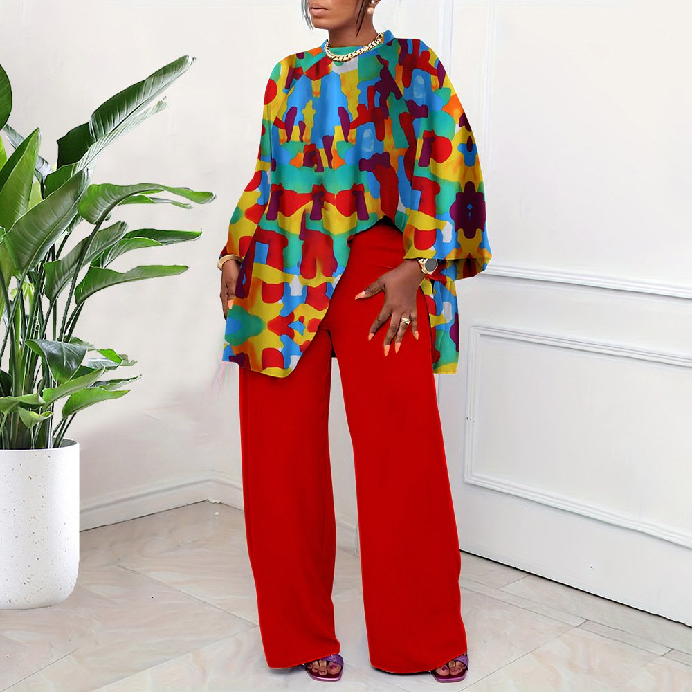 fall clothing for women 2024 Plus Size Women's Fashionable Casual Graphic Printed Tops pant set womens clothing