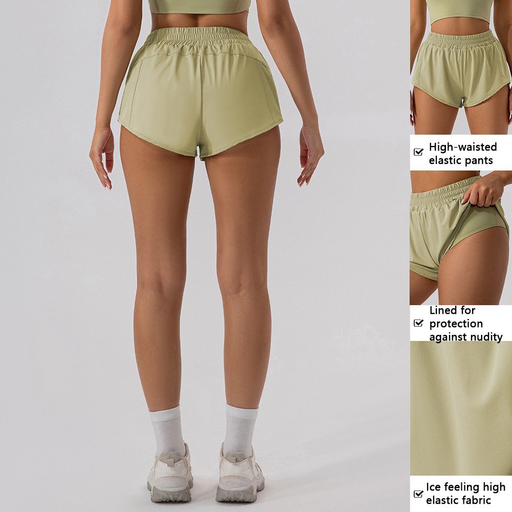 XW-YW510+KW303 Custom Breathable Gym Yoga Set Clothing High Neckline Top Waist Folds Shorts Fitness Sportswear Yoga Set