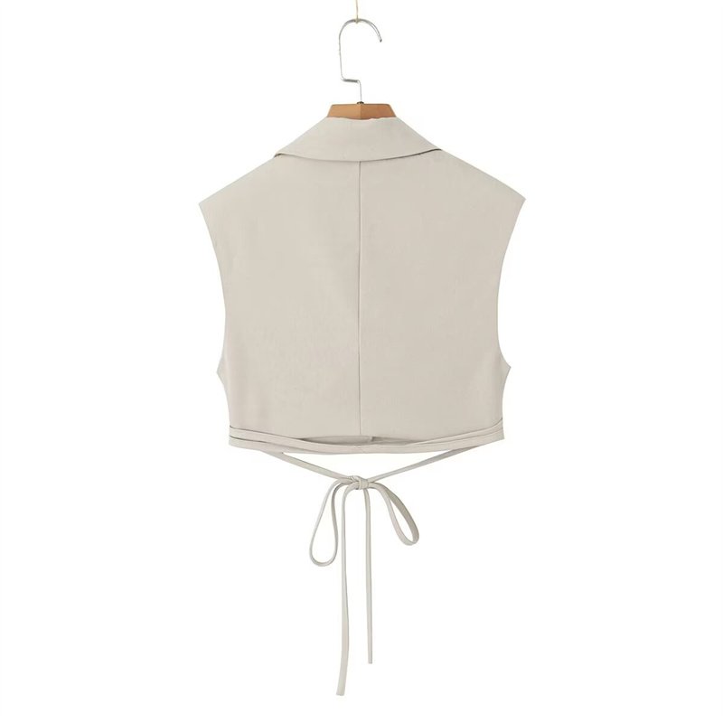 TAOP&ZA women's clothing 2024 summer new fashion casual sleeveless vest high waist slim trousers suit