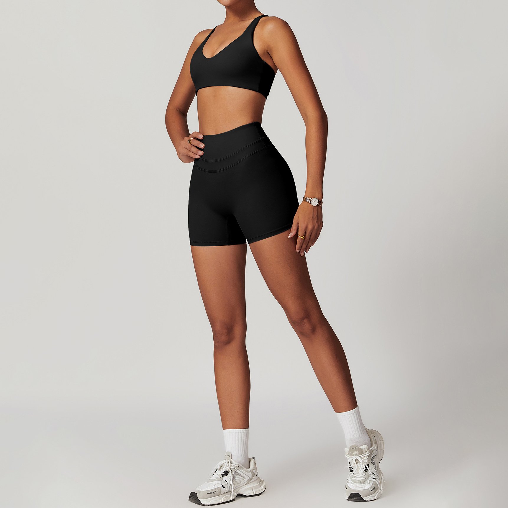 YIYI Comfortable Shockproof Tops Gym Fitness Sets High Waist Shorts Sets Women Quick Dry Women Fitness Clothing Sets