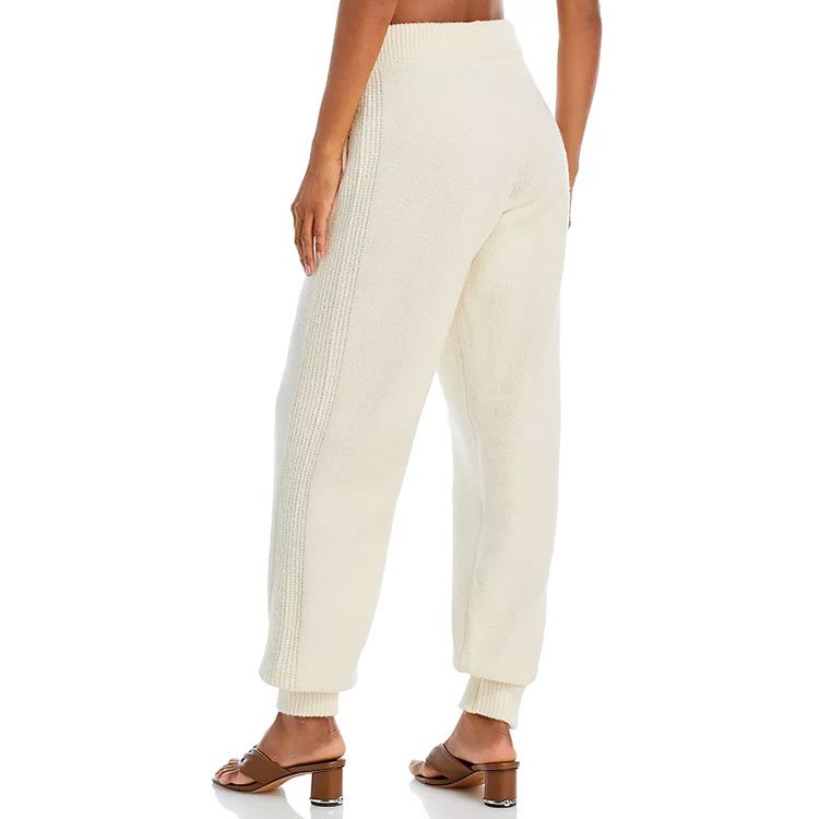 Knitwear Manufacturer Custom Autumn Winter High Waist Laceup Loose Elegant Casual Jogger Pants Women Knit women's Pants Trousers