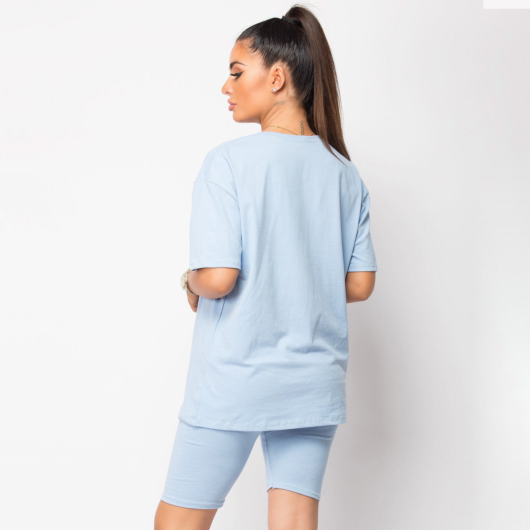 2024 Women Clothing Summer Casual 2 Piece Set Women Cotton Oversized Shirt And Shorts Two Piece Set