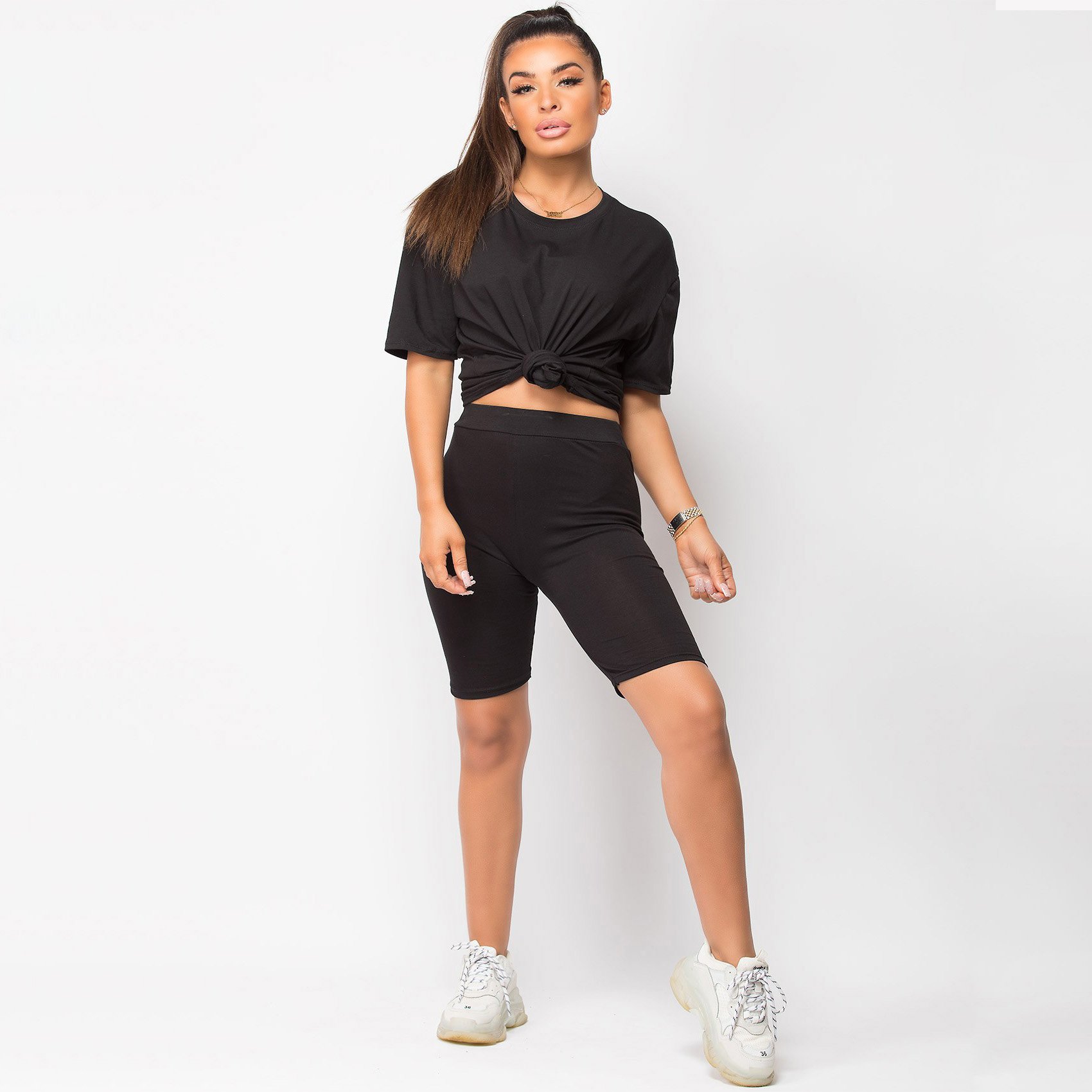 2024 Women Clothing Summer Casual 2 Piece Set Women Cotton Oversized Shirt And Shorts Two Piece Set
