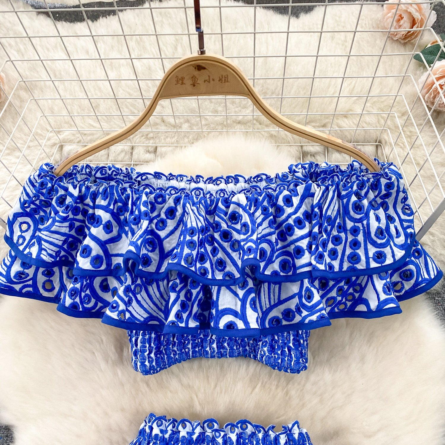 Slash Neck Short Sleeve Vest High Waist A Line Hit Color Printing Elegant 2 Piece Set Women Skirt And Top