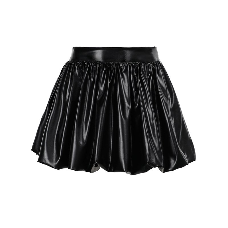 New Trendy Women's Sets Print Satin Jersey Shirts Leather Skirt 2 Piece Sets Casual Y2K PU Two Piece Skirt Sets Women Clothing