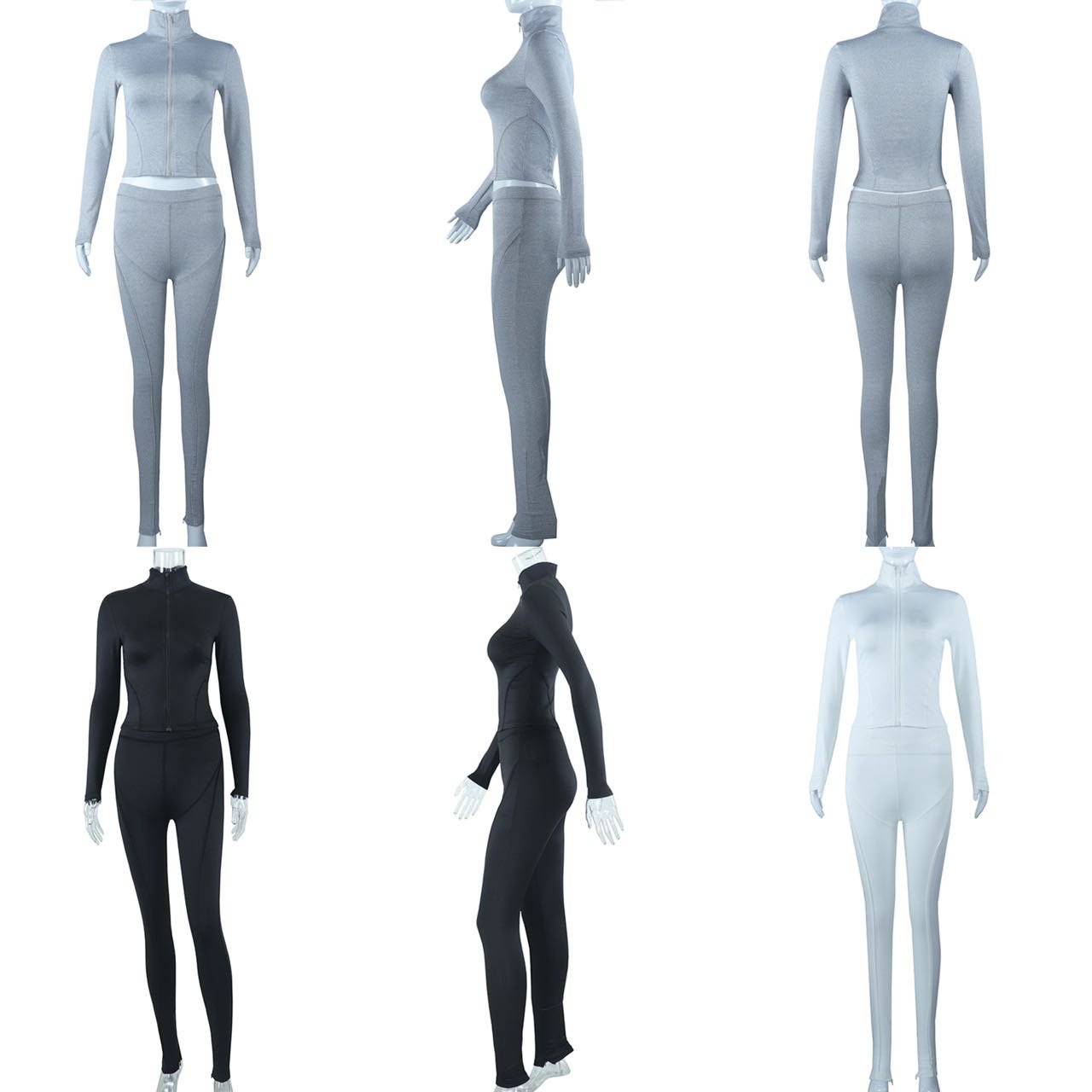2024 winter y2k brand bra top zip up jacket and leggin pants 3 piece women's clothing manufacturers custom wholesale outfit set