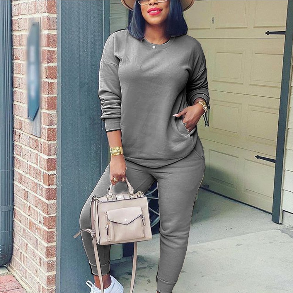 New 2022 Spring 2 Piece Sets Women Long Sleeve Sport Casual Cotton Two Piece Pants Set Tracksuit Women Jogger Suit Women's Sets