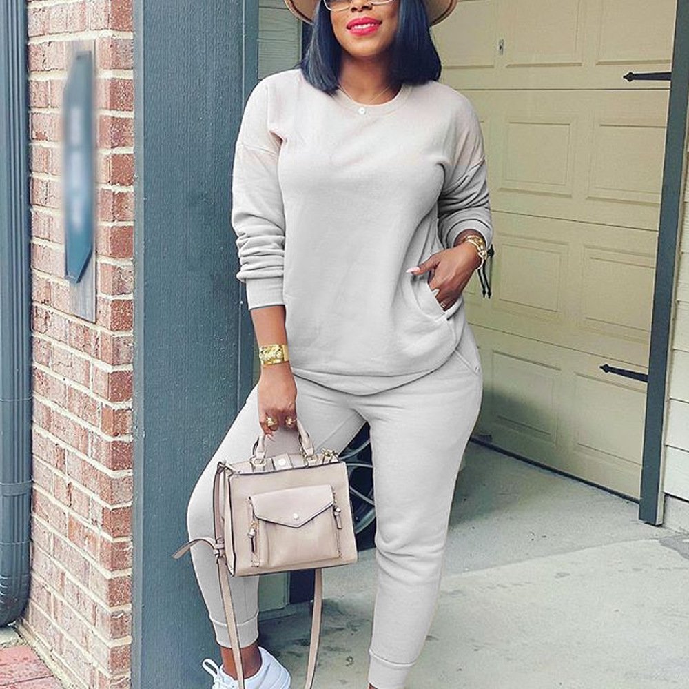 New 2022 Spring 2 Piece Sets Women Long Sleeve Sport Casual Cotton Two Piece Pants Set Tracksuit Women Jogger Suit Women's Sets