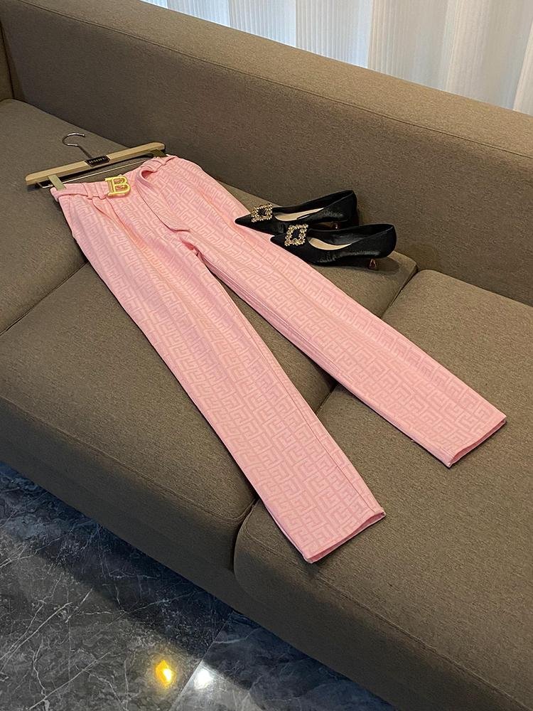Boutique Wholesale 2024 Autumn New Fashionable Jacquard Fabric Belt Suit Casual Pants Women's Set