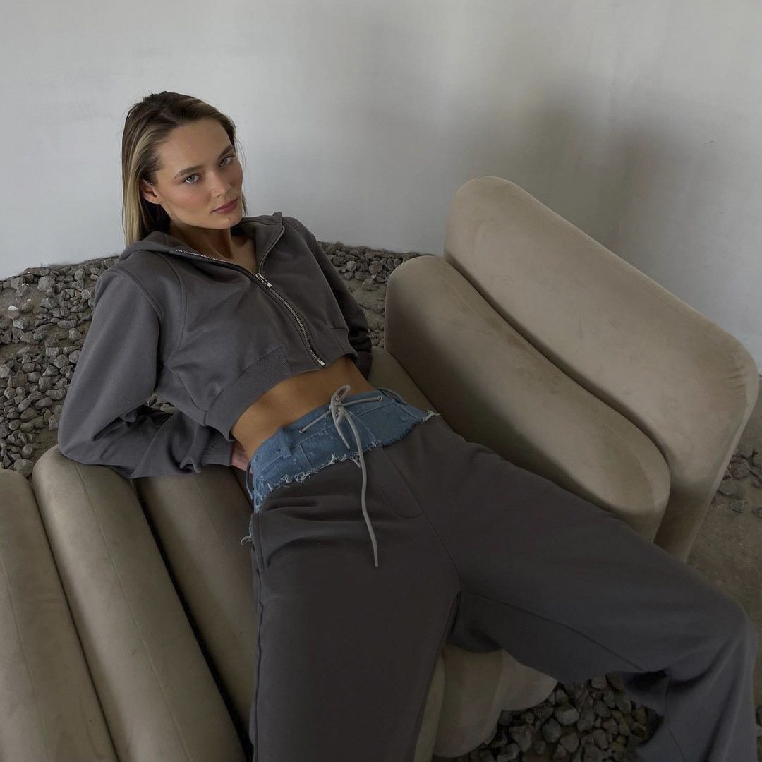 Fall Zip Up Two Piece Pant Sets Ladies Elegant Lounge Wear Women's Hoodie Set