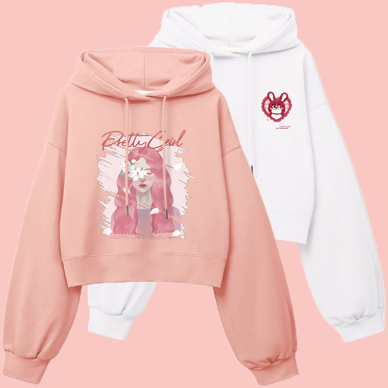 Custom wholesale puff print hoodi oversized plus size women's zipper crop embossed hoodies set and pants sweatpants women