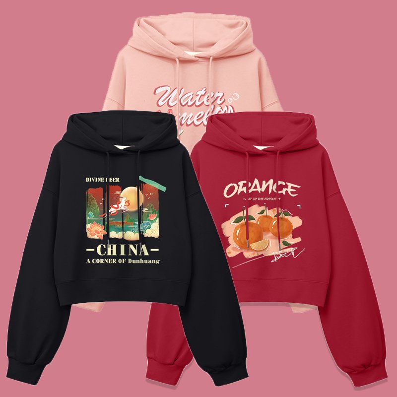 Custom wholesale puff print hoodi oversized plus size women's zipper crop embossed hoodies set and pants sweatpants women
