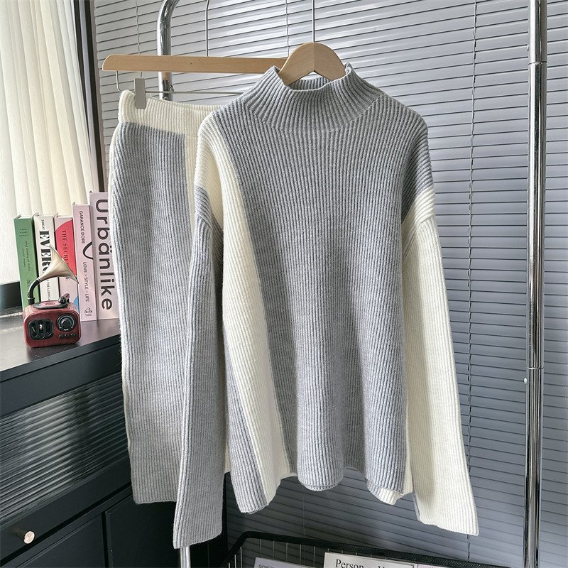 Boutique Wholesale 2024 Autumn and Winter New Fashion Sweater Casual Half Skirt Women's Set