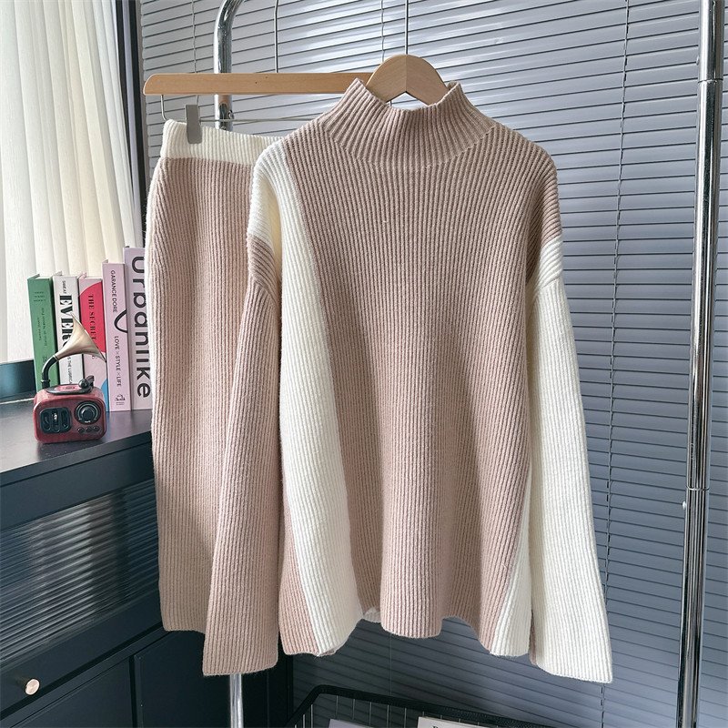 Boutique Wholesale 2024 Autumn and Winter New Fashion Sweater Casual Half Skirt Women's Set
