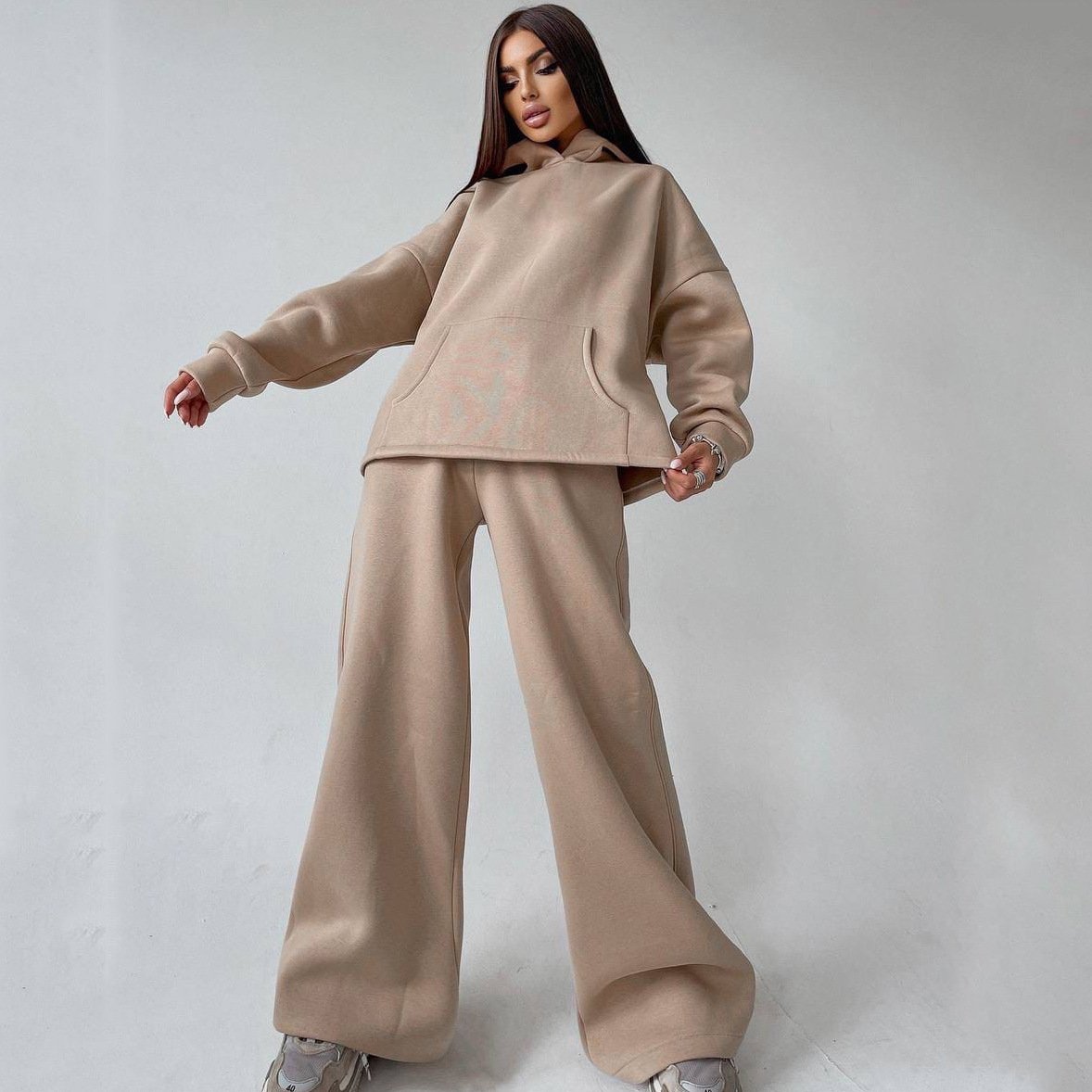 Women's 2 Piece Oversized Outfits Lounge Hoodie Sweatshirt Wide Leg Jogger Sweatpants Sweatsuit Set Tracksuits 2024