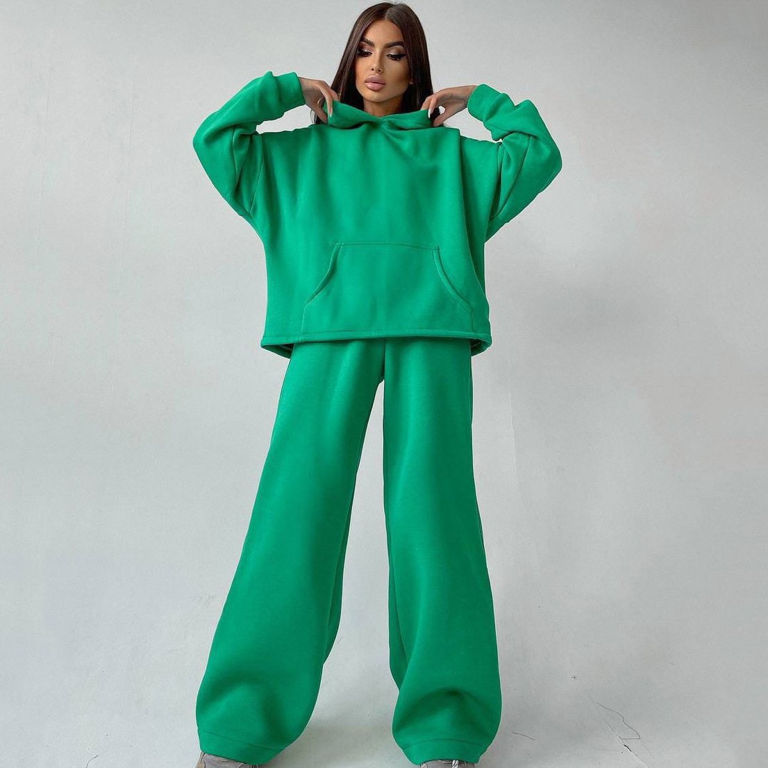 Women's 2 Piece Oversized Outfits Lounge Hoodie Sweatshirt Wide Leg Jogger Sweatpants Sweatsuit Set Tracksuits 2024