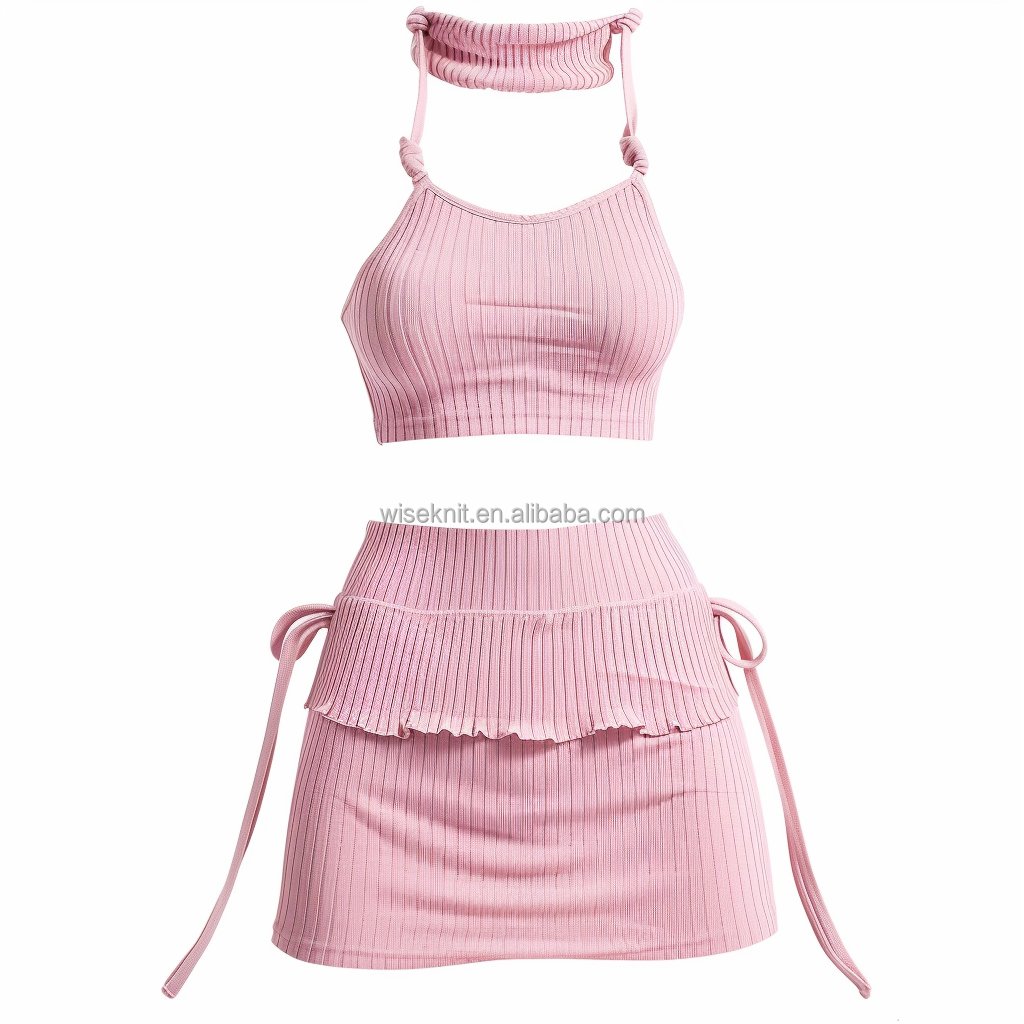 Designer tow 2 piece set women's sets clothing knit loungewear knit sets for women Y2K sleeveless Tank Top flare pant outfit