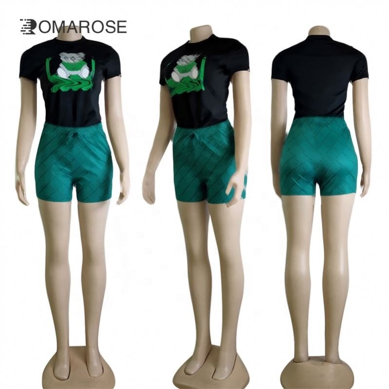 J2829 Made In China Clothes Women's Sets Stylish T Shirt Sublimation Outfits Gym Designer Sweatshirt Two Piece Clothing