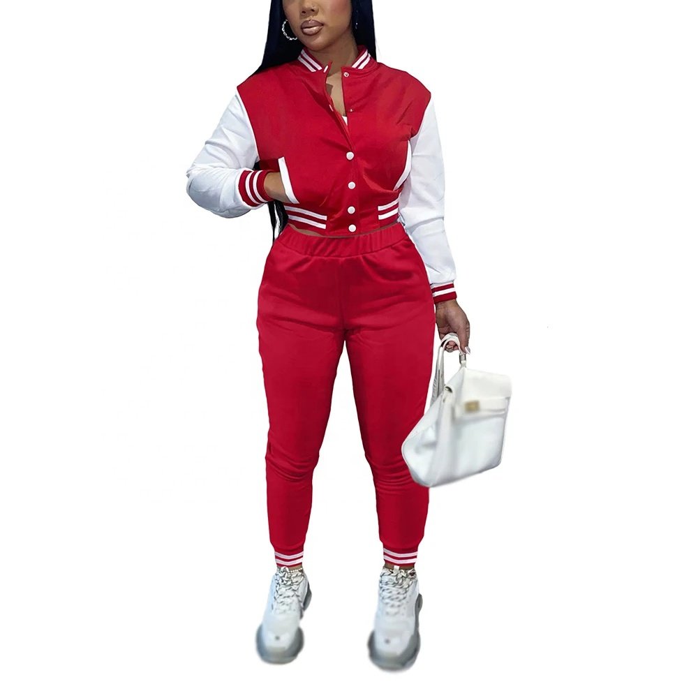 Suit Women's Two Piece Set Fashionable Spring Autumn Baseball Uniform Women's Jacket Women's Two Piece Set