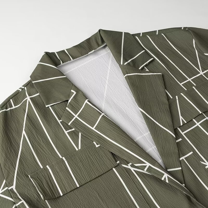 TAOP&ZA women's clothing 2024 early autumn new fashion geometric print jacket commuter windbreaker top chic 7484032 7484132