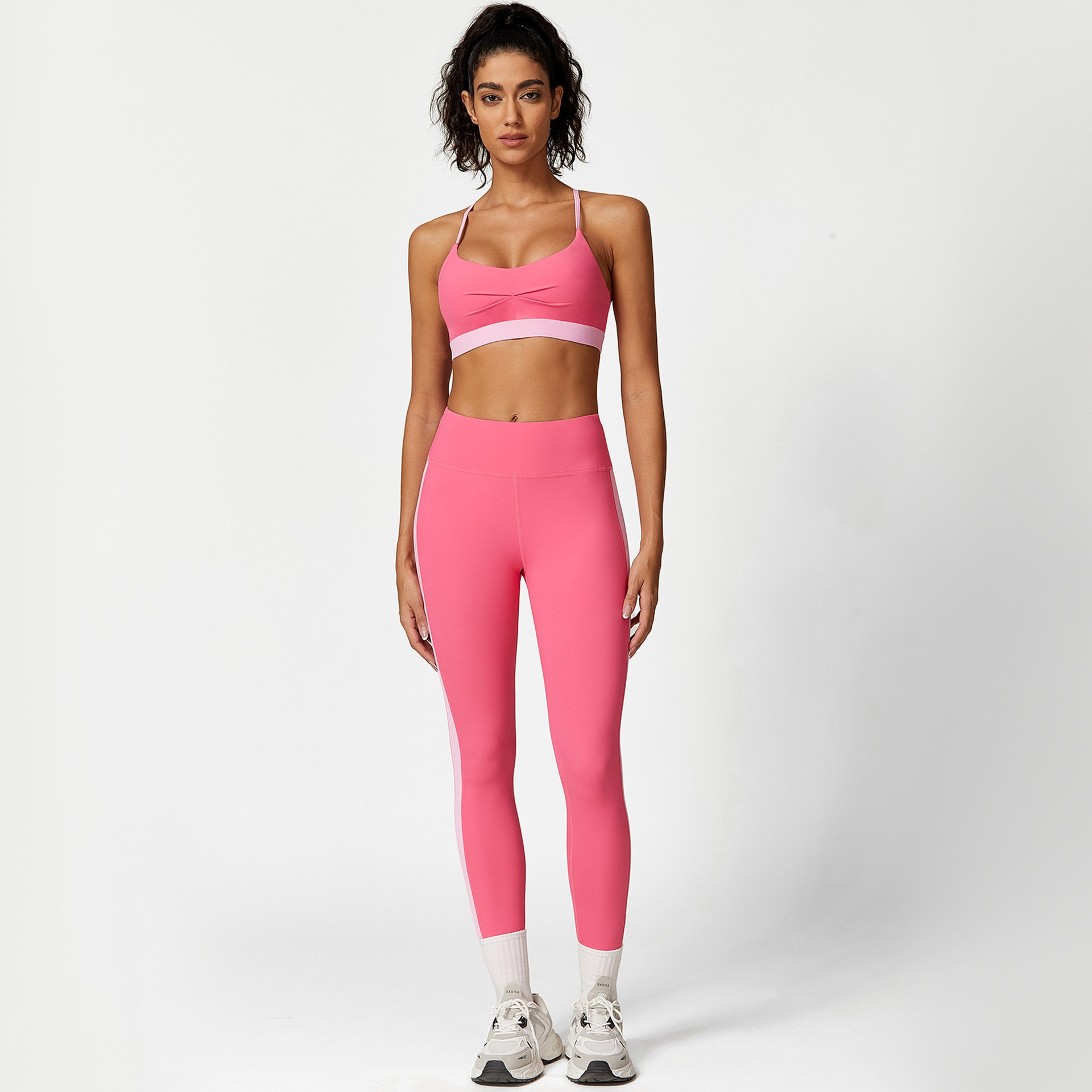 YIYI Strap Push Up Tops Leggings Sets For Women Beauty Back Butt Lift Gym Fitness Sets Workout Sets For Women High Quality