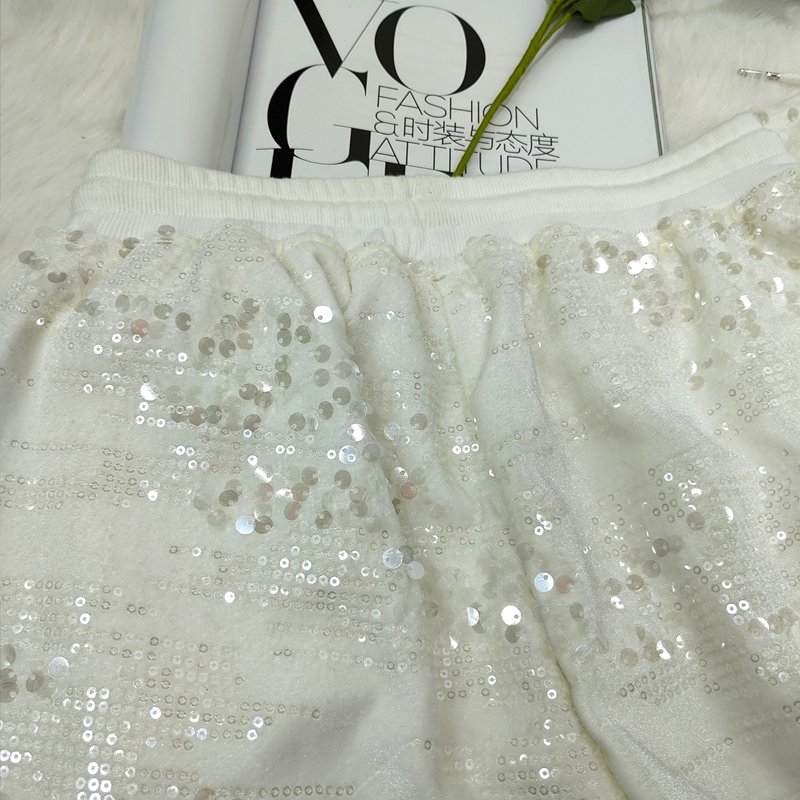 Luxury Lady 2 Piece Sweat Pants Sets Women Bling Tracksuit Long Sleeve Sequined Hoodies Set