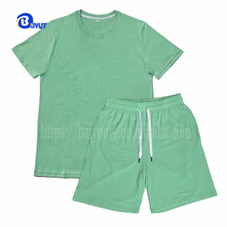 Custom lady Polyester spandex soft cotton feel sublimate women's sets blank t shirts and shorts low MOQ for Vinyl printing