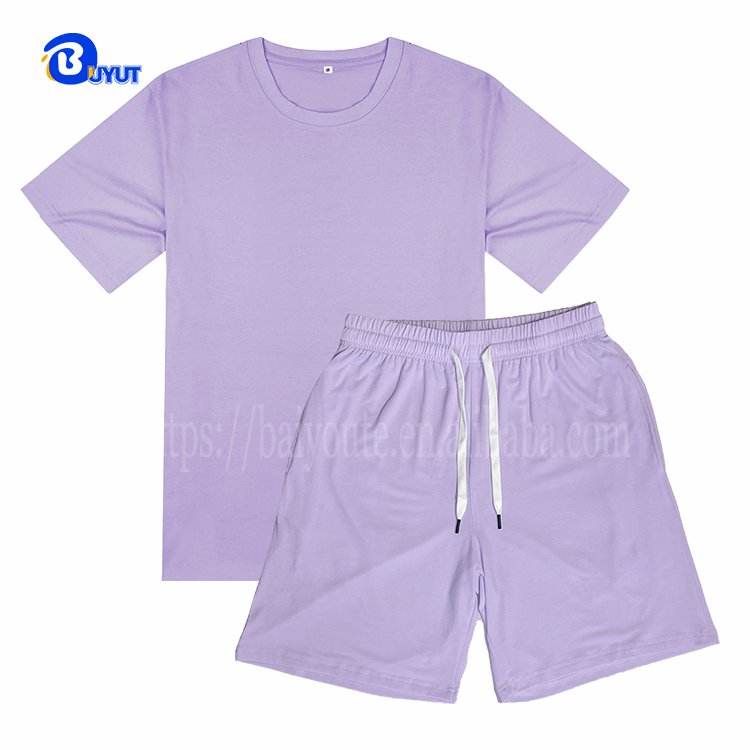 Custom lady Polyester spandex soft cotton feel sublimate women's sets blank t shirts and shorts low MOQ for Vinyl printing