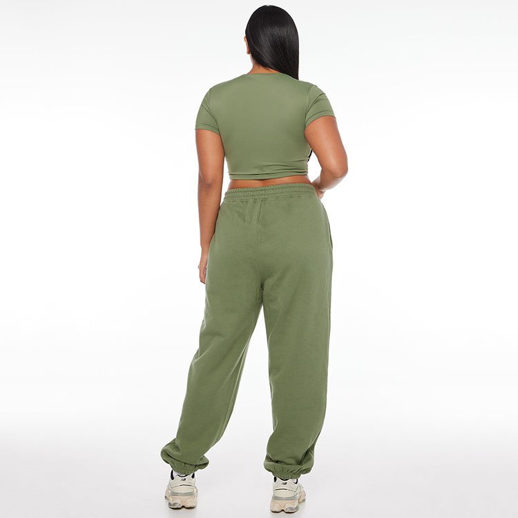 Custom Logo Women Casual Sports Wear Solid Running Joggers