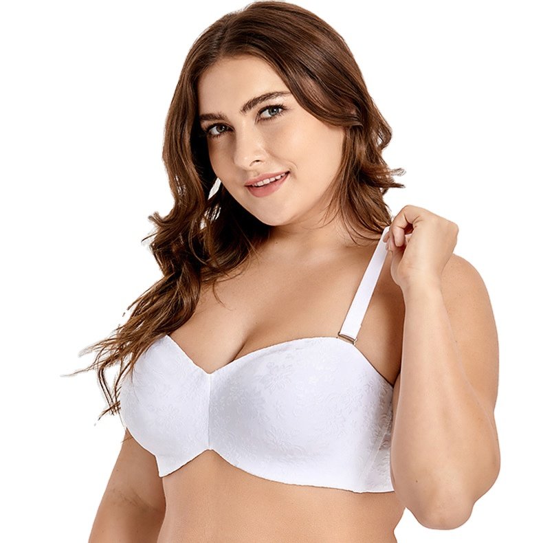 Ultra-thin cotton large size bra woman underwear ultra-thin strapless plus big size bra