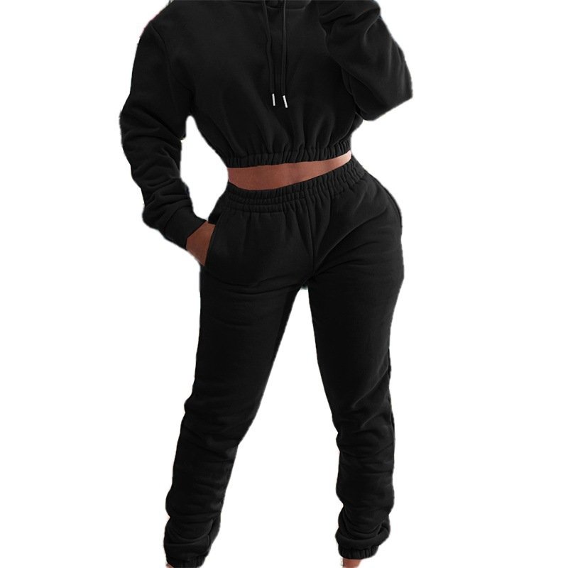 Customized LOGO high-quality women's casual sports comfortable hooded sweater leggings two-piece set