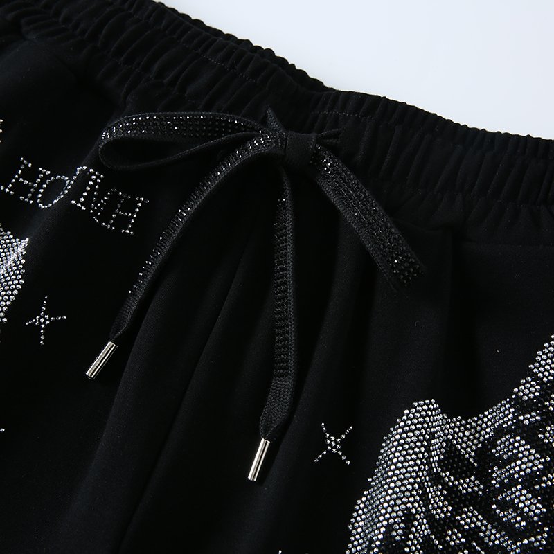 Custom 2 Piece Short Sets Women Casual Rhinestone Tops And Shorts Summer Clothes Women Set Custom two piece set women clothing