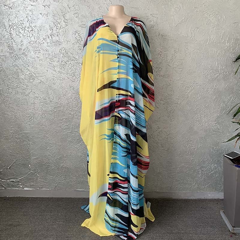 YIZHIQIU Casual long women African abaya kaftan Style Robe 2 Piece pants women's sets