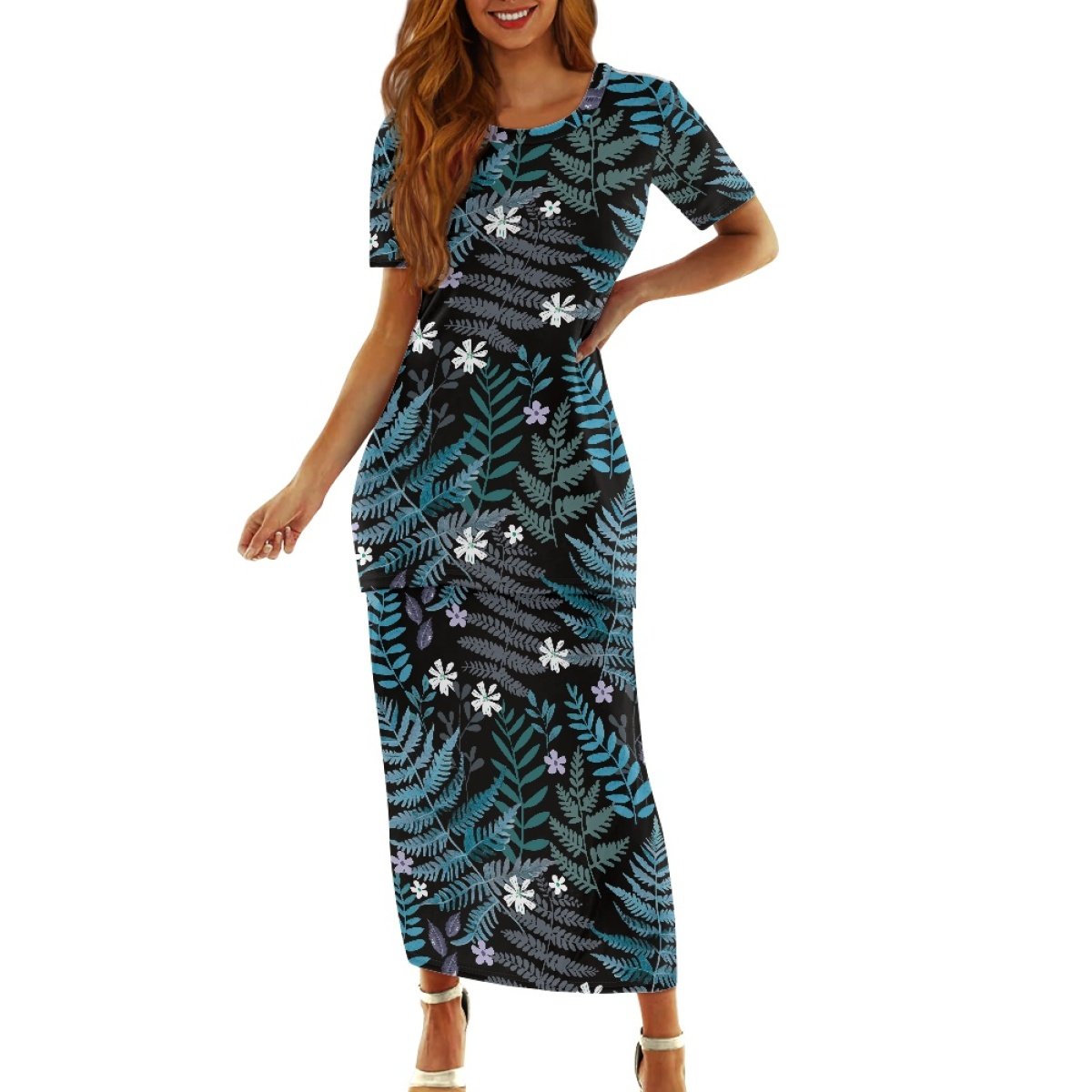 Latest Styles Hawaii Life Ladies Island Country Two Kits Print On Demand Custom Hapuu Hawaiian Tree Fern Pattern Women's Set