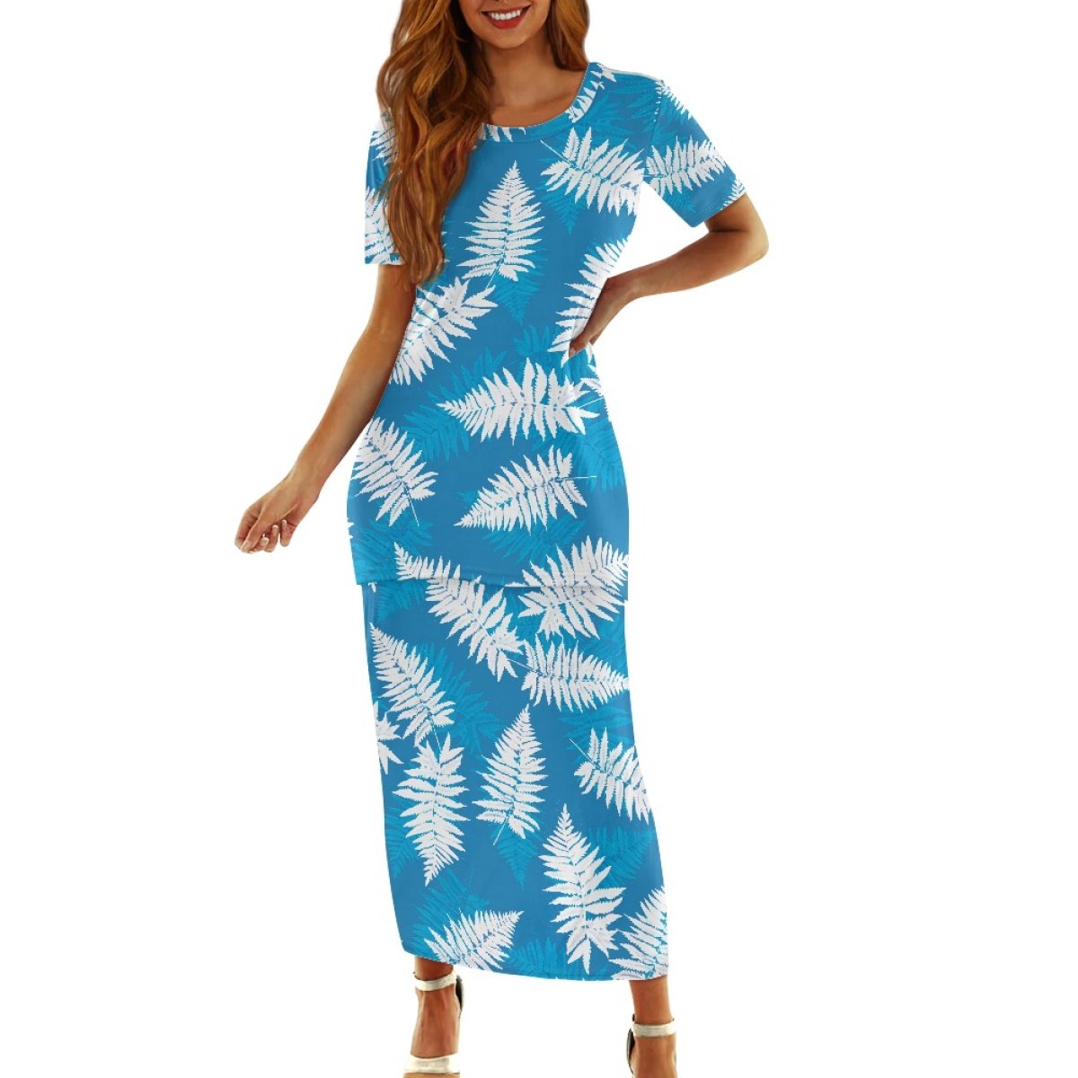 Latest Styles Hawaii Life Ladies Island Country Two Kits Print On Demand Custom Hapuu Hawaiian Tree Fern Pattern Women's Set