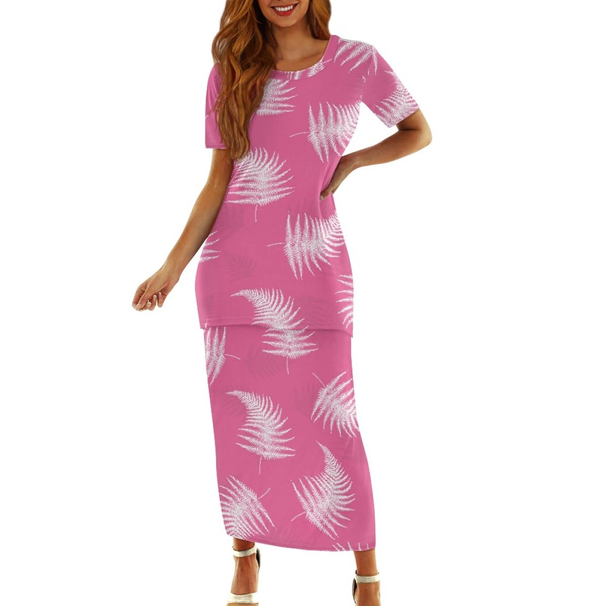 Latest Styles Hawaii Life Ladies Island Country Two Kits Print On Demand Custom Hapuu Hawaiian Tree Fern Pattern Women's Set