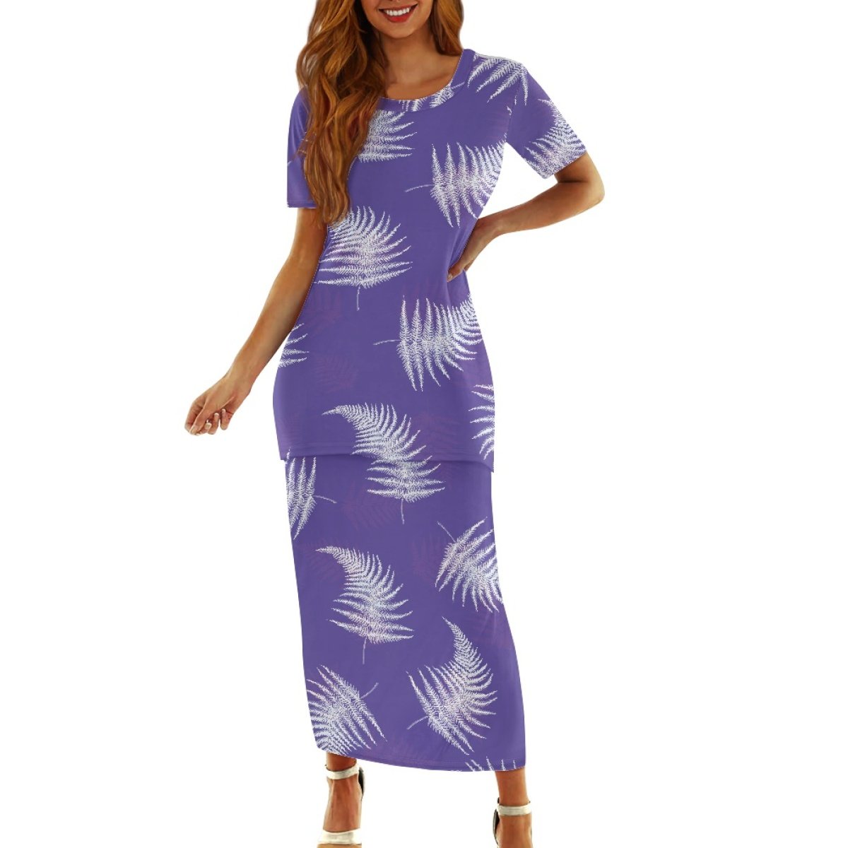 Latest Styles Hawaii Life Ladies Island Country Two Kits Print On Demand Custom Hapuu Hawaiian Tree Fern Pattern Women's Set