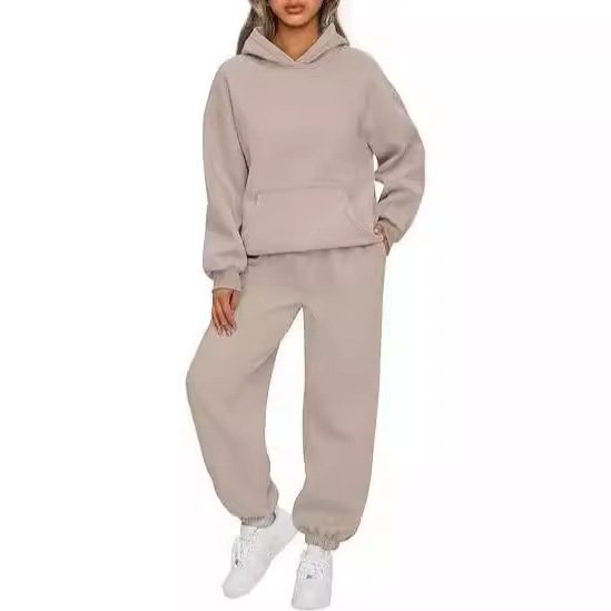 Factory Autumn Winter Outfits Plus Size Gym Sports Puff Print Custom Logo Long Sleeve Two Piece Tracksuits Slim Fit Women'S Sets