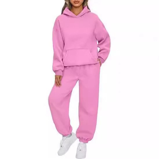 Factory Autumn Winter Outfits Plus Size Gym Sports Puff Print Custom Logo Long Sleeve Two Piece Tracksuits Slim Fit Women'S Sets