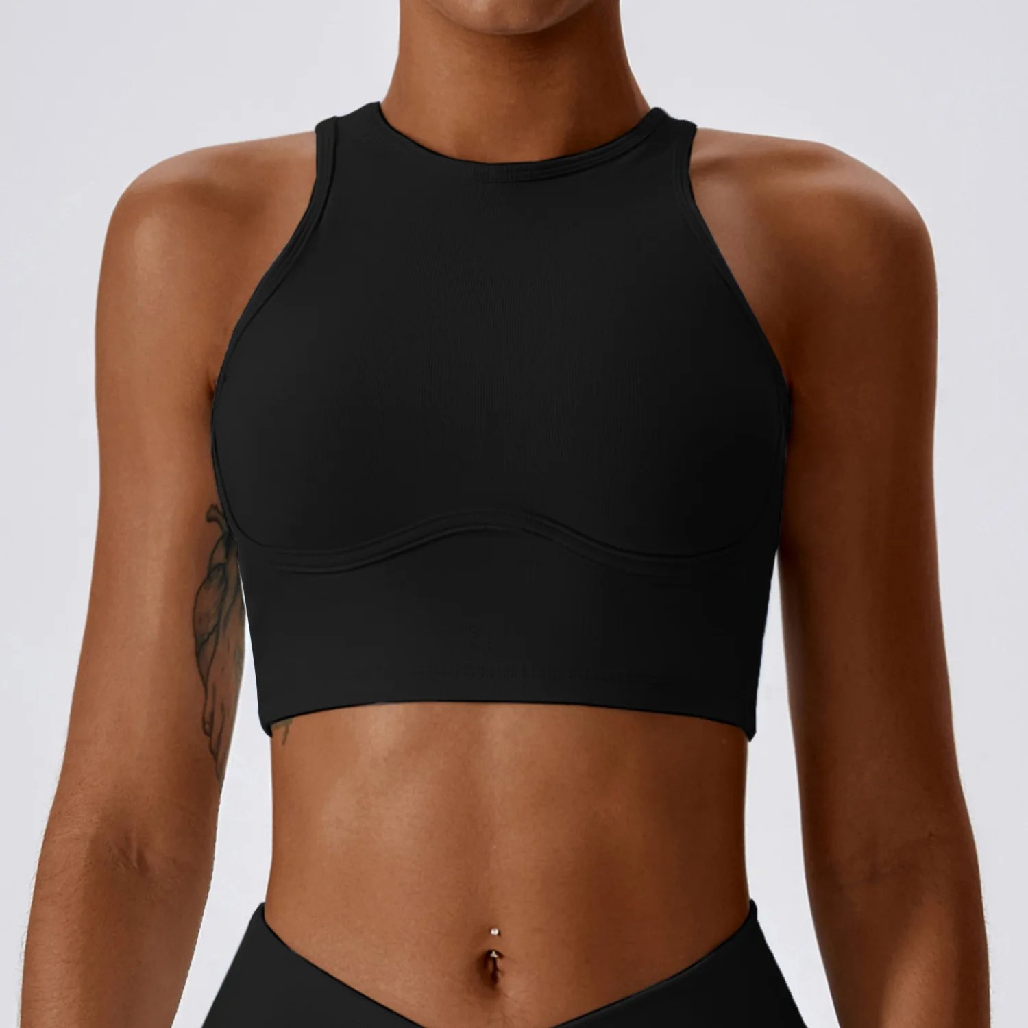 Women Crop Vest High Waist Pant Yoga Suit Lady Open Back Bra Scrunch Butt Pant Gym Sets Female Bell Bottom Sports Suit