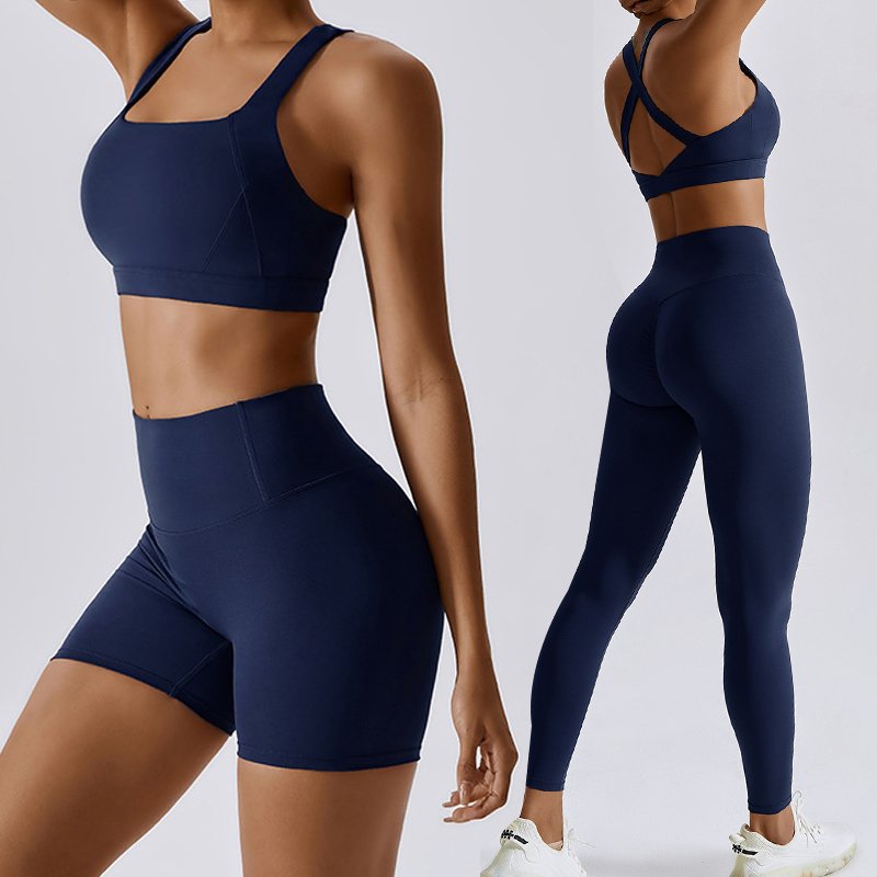 Custom Logo Quick Dry Sport Bra Activewear Popular Women Fitness 4 Piece Yoga Wear High Waist Leggings Gym Yoga Set