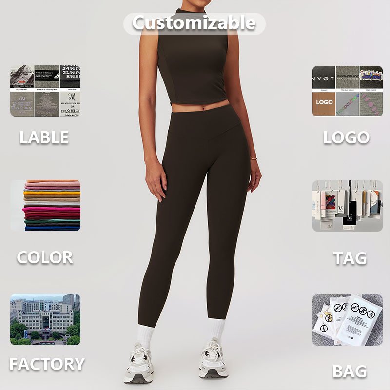 XW-TZ8661 Trending Raised Neckline There-dimensional Stitching Skinny Fit Sportswear Plus Size Gym Fitness Yoga Women's Sets
